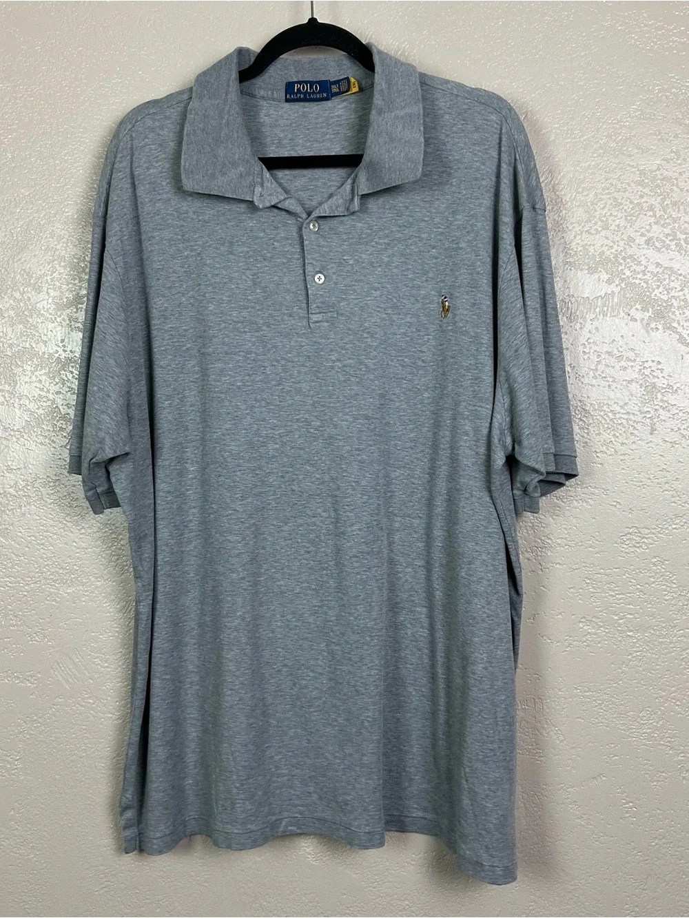 Ralph Lauren Men's Heather Gray Polo Shirt with Embroidered Pony